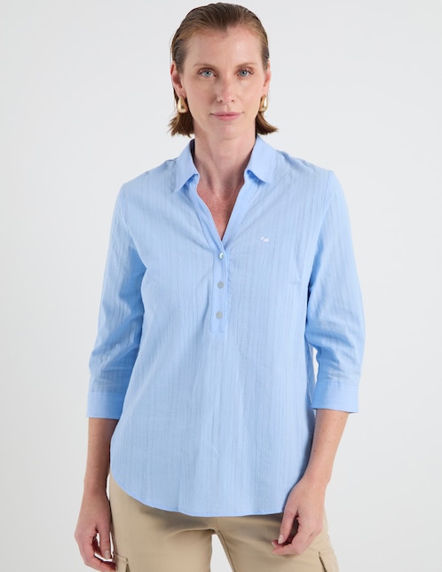 Blusa camisera manga 3/4 para mujer 1