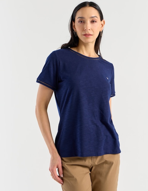 Playera manga corta cuello redondo para mujer 1