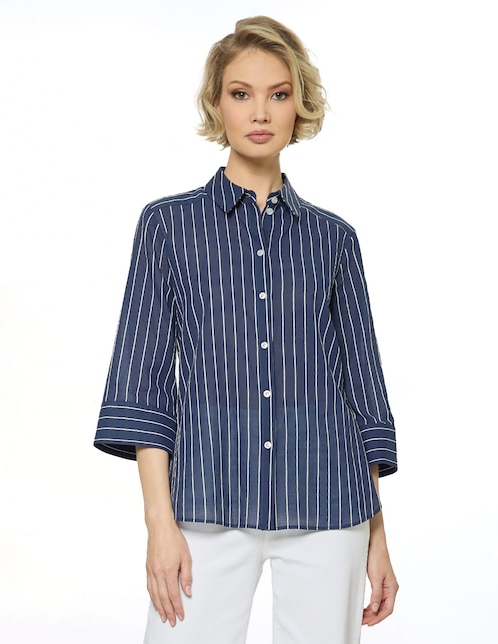 Blusa camisera manga 3/4 para mujer 1