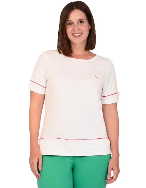Playera manga corta cuello redondo para mujer 1