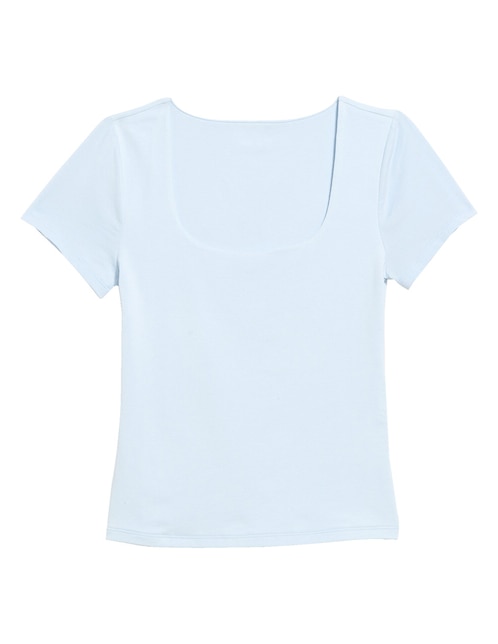 Playera manga corta cuello cuadrado para mujer 1