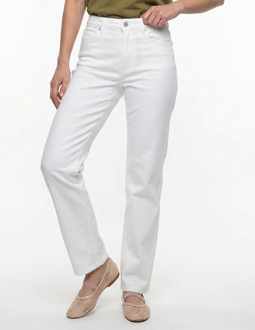 Jeans straight cintura media para mujer 1