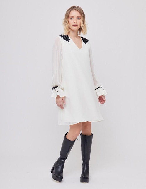 Vestido a la rodilla formal Linea Pura para mujer