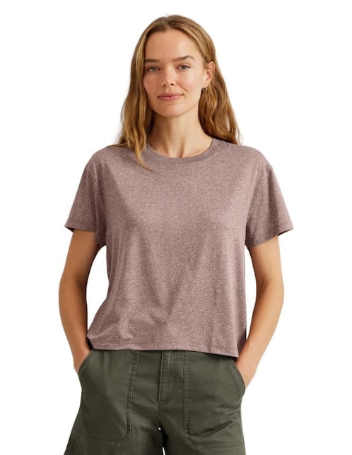 Playera manga corta Travel cuello redondo para mujer Playera manga corta Travel cuello redondo para mujer