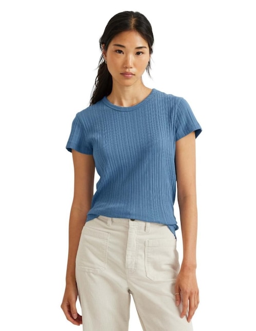 Playera manga corta cuello redondo para mujer 1