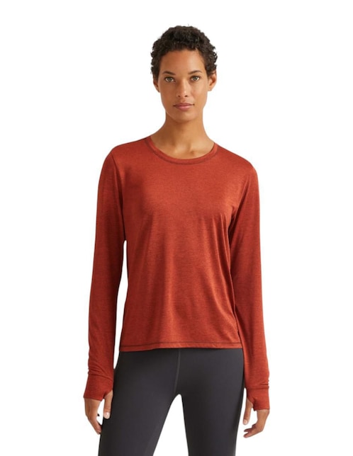 "manga" larga eddie bauer reso stretch "cuello" redondo "para mujer"