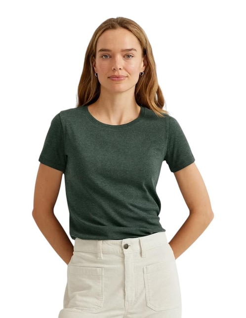 Playera manga corta cuello redondo para mujer 1