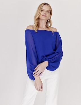 Blusa strapless Linea Pura manga larga para mujer