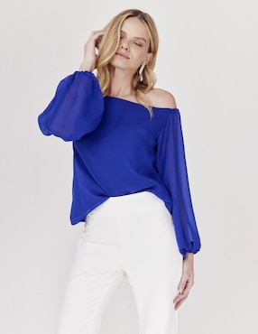 Blusa strapless Linea Pura manga larga para mujer