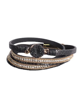 Pulsera Yoiko De Cuero Con Acabaso Brillante