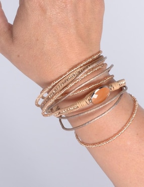 Pulsera Yoiko Piedra Y Chaquira Haip con acabado brillante
