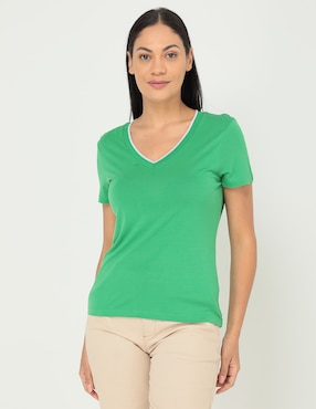 Playera Manga Corta LIEB Cuello V Para Mujer