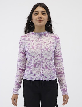Blusa Berenjena manga larga para mujer