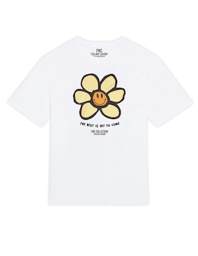 Playera manga corta FNC Collezioni The Best Is Yet To Come cuello redondo para mujer