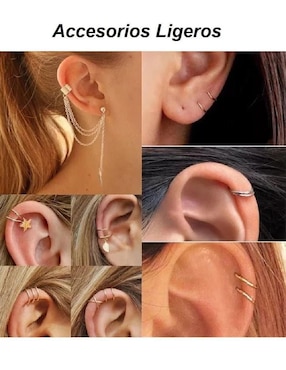 Set de aretes Wünd con acabado brillante