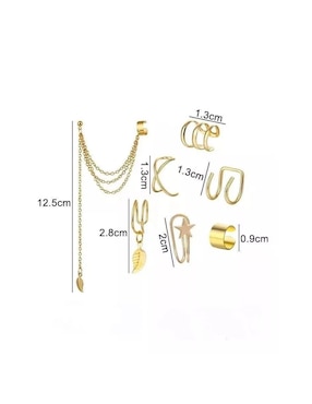 Set de aretes Wünd con acabado brillante