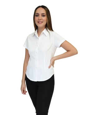 Blusa Camisera Uni-Raga Manga Corta Para Mujer