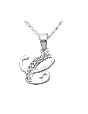 Collar de letra c Horoz de plata P 925
