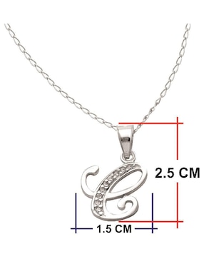 Collar de letra c Horoz de plata P 925