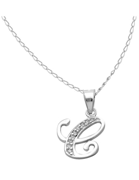 Collar de letra c Horoz de plata P 925