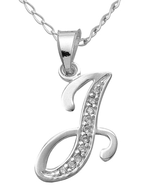 Collar de letra j Horoz de plata P 925