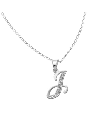 Collar de letra j Horoz de plata P 925