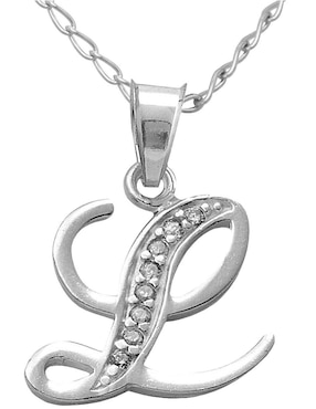 Collar de letra l Horoz de plata P 925