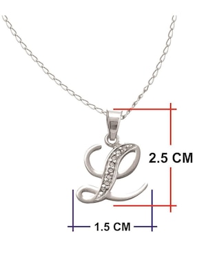 Collar de letra l Horoz de plata P 925