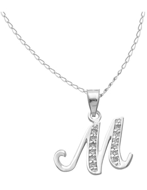 Collar de letra m Horoz de plata P 925