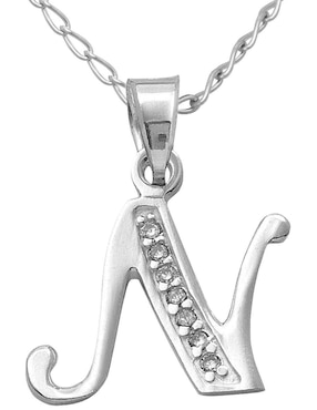 Collar de letra n Horoz de plata P 925