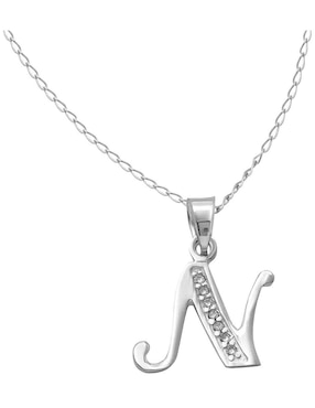 Collar de letra n Horoz de plata P 925