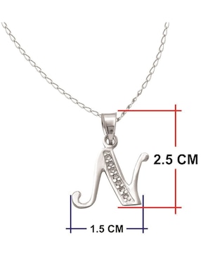 Collar de letra n Horoz de plata P 925