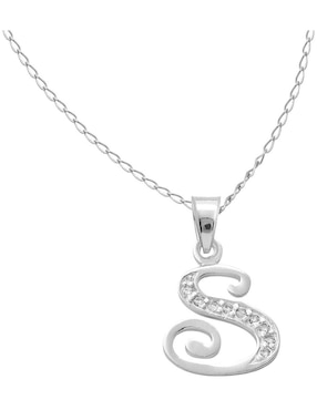 Collar de letra s Horoz de plata P 925