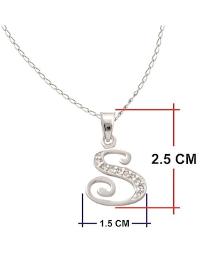 Collar de letra s Horoz de plata P 925