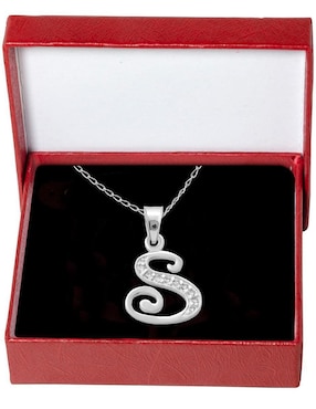 Collar de letra s Horoz de plata P 925