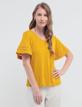 Blusa Liz Claiborne Manga Corta Para Mujer