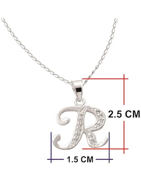 Collar de letra r Horoz de plata P 925
