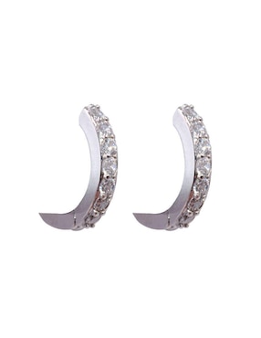 Arracadas Yoiko Classic Ic con acabado baño rodio zirconia