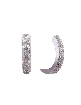 Arracadas Yoiko Classic Ic con acabado baño rodio zirconia