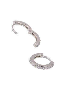 Arracadas Yoiko Classic Ic con acabado baño rodio zirconia