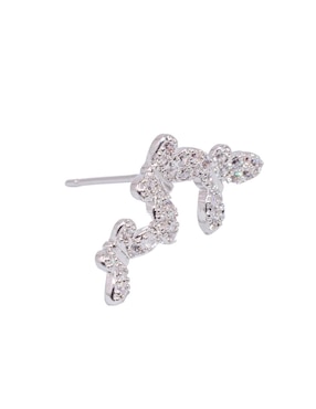 Broqueles de mariposa Yoiko con acabado baño rodio zirconia