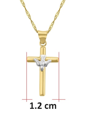 Collar de cruz Horoz de oro 10 K