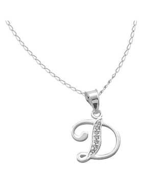 Collar de letra d Horoz de plata P 925