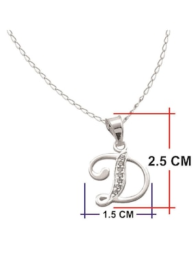 Collar de letra d Horoz de plata P 925