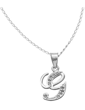 Collar de letra g Horoz de plata P 925