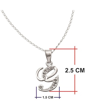 Collar de letra g Horoz de plata P 925