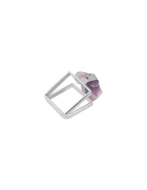 Anillo cuadrado Cometa P 925 de plata brillante