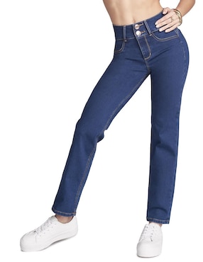 Jeans Straight Seven Jeans Corte Cintura Alta Para Mujer