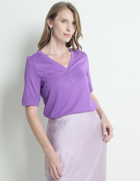 Blusa Liz Claiborne Manga Corta Para Mujer