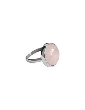 Anillo Redondo Enrique Garcia P925 De Plata Cuarzo Rosado